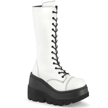 Demonia Cult Trusted - "Shaker-72" Boots - White Vegan Leather