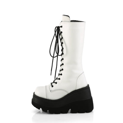 Demonia Cult Trusted - "Shaker-72" Boots - White Vegan Leather
