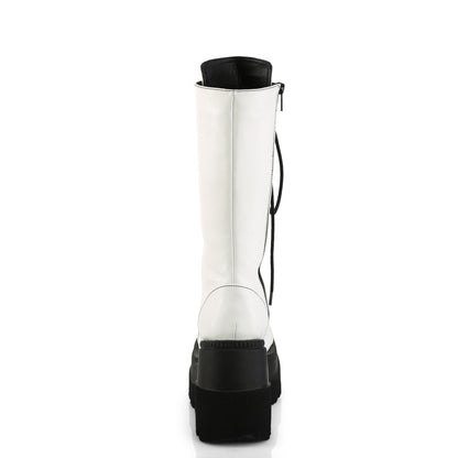 Demonia Cult Trusted - "Shaker-72" Boots - White Vegan Leather