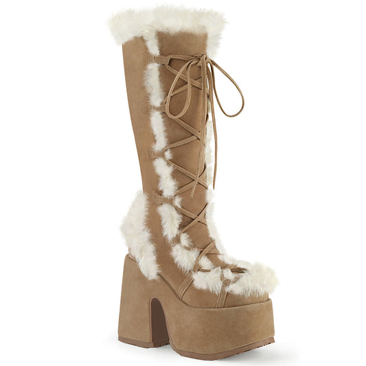 Demonia Cult Classic - "Camel-311" Boots - Camel Vegan Suede