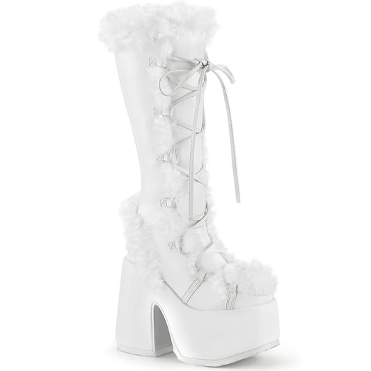 Demonia Cult Discount - "Camel-311" Boots - White Vegan Leather
