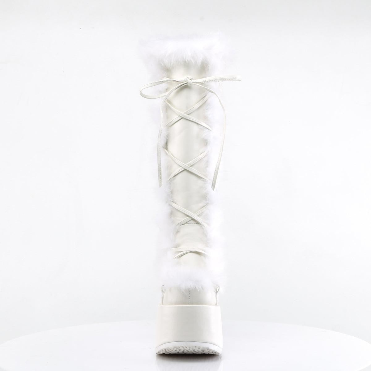 Demonia Cult Discount - "Camel-311" Boots - White Vegan Leather