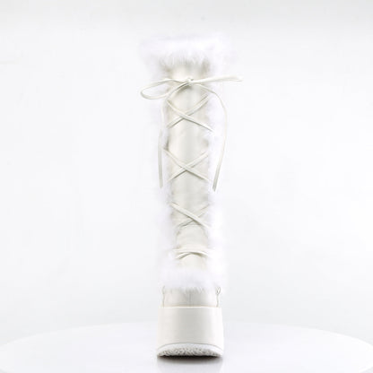 Demonia Cult Discount - "Camel-311" Boots - White Vegan Leather