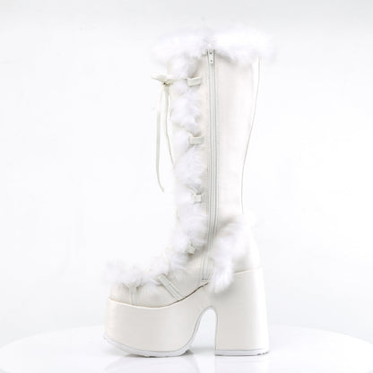 Demonia Cult Discount - "Camel-311" Boots - White Vegan Leather