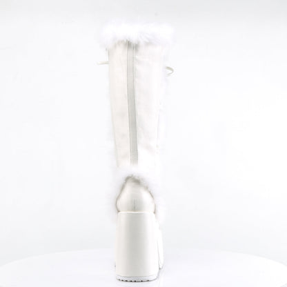 Demonia Cult Discount - "Camel-311" Boots - White Vegan Leather