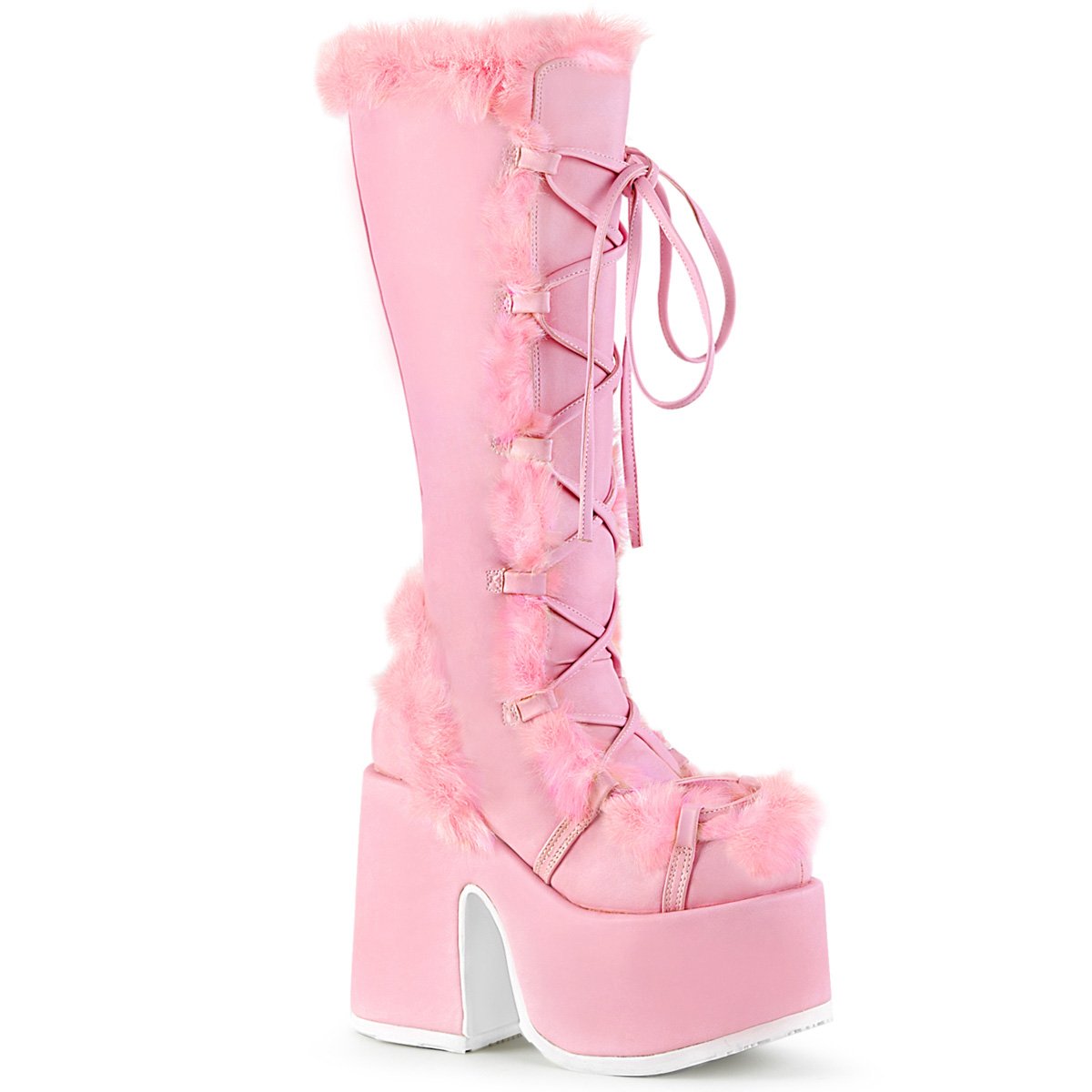 Demonia Cult Popular - "Camel-311" Boots - Pastel Pink Vegan Leather