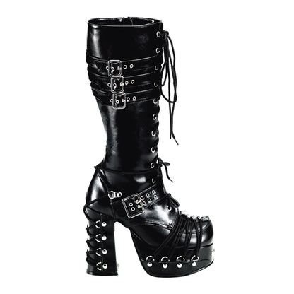 Demonia Cult Smart Buy - "Charade-206" Boots - Black Vegan Leather