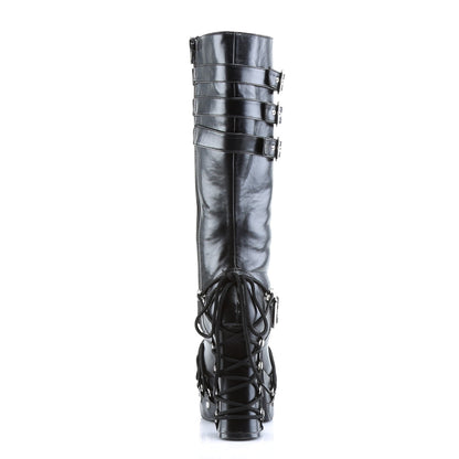Demonia Cult Smart Buy - "Charade-206" Boots - Black Vegan Leather