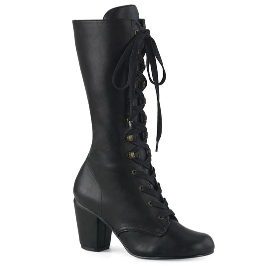 Demonia Cult Customer Favorite - "Vivika-205" Boots - Black Vegan Leather