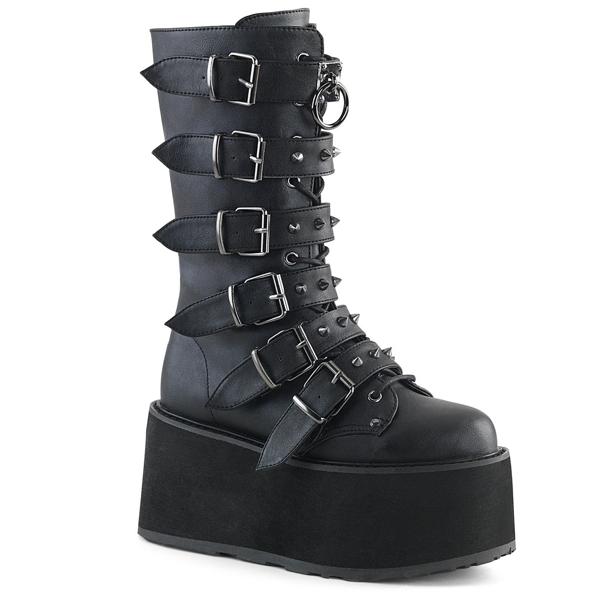 Demonia Cult Trusted - "Damned-225" Boots - Black Vegan Leather
