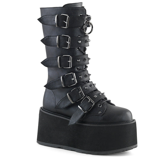 Demonia Cult Trusted - "Damned-225" Boots - Black Vegan Leather