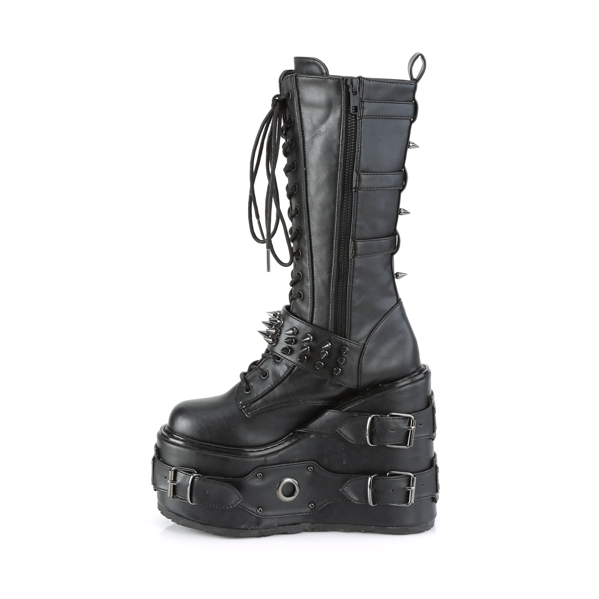 Demonia Cult Trending - "Swing-327" Boots - Black Vegan Leather