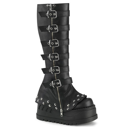 Demonia Cult Top Pick - "Stomp-223" Boots - Black Vegan Leather