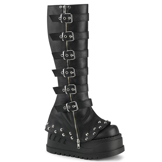 Demonia Cult Top Pick - "Stomp-223" Boots - Black Vegan Leather