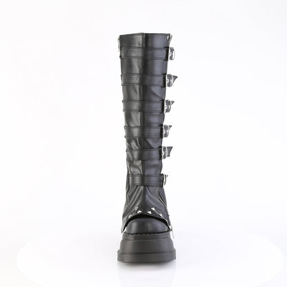 Demonia Cult Top Pick - "Stomp-223" Boots - Black Vegan Leather
