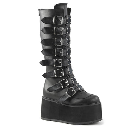 Demonia Cult Customer Favorite - "Damned-318" Boots - Black Vegan Leather