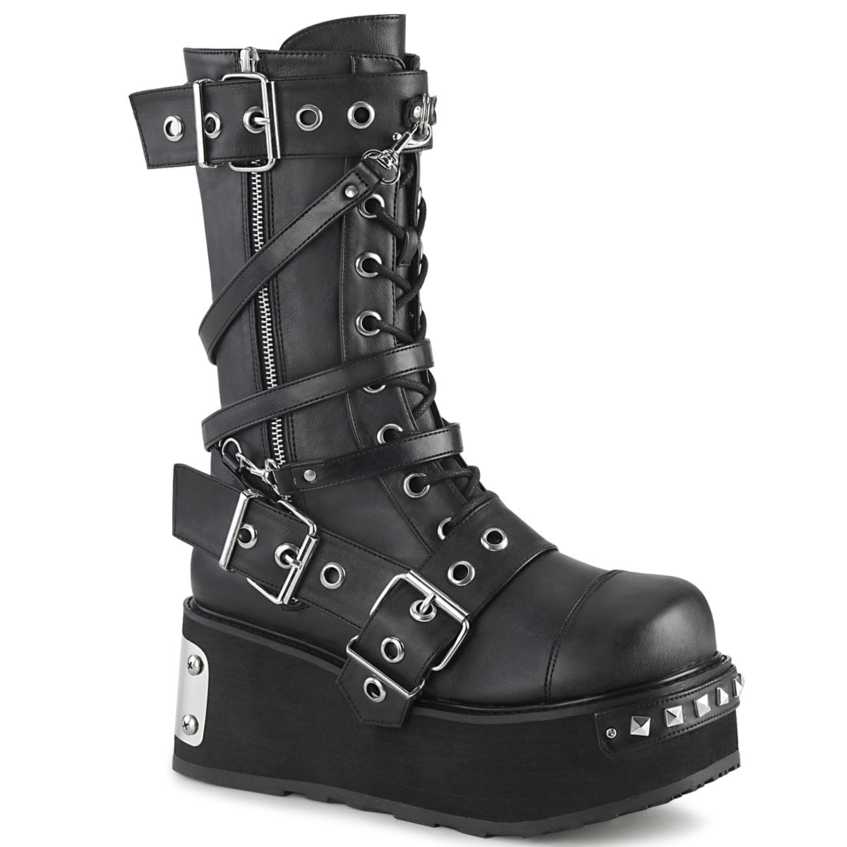 Demonia Cult Premium - "Trashville-250" Boots - Black Vegan Leather