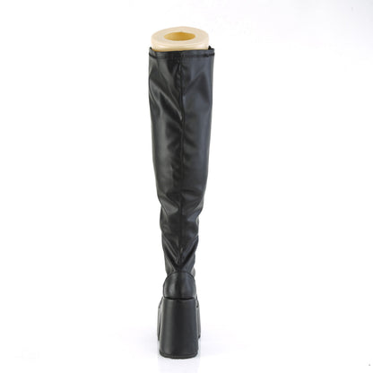 Demonia Cult Everyday - "Camel-300WC" Boots - Black Stretch Vegan Leather