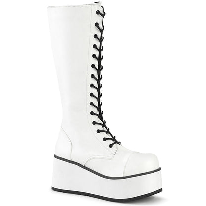 Demonia Cult Essential - "Trashville-502" Boots - White Vegan Leather
