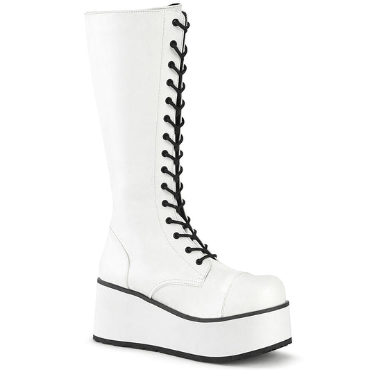 Demonia Cult Essential - "Trashville-502" Boots - White Vegan Leather
