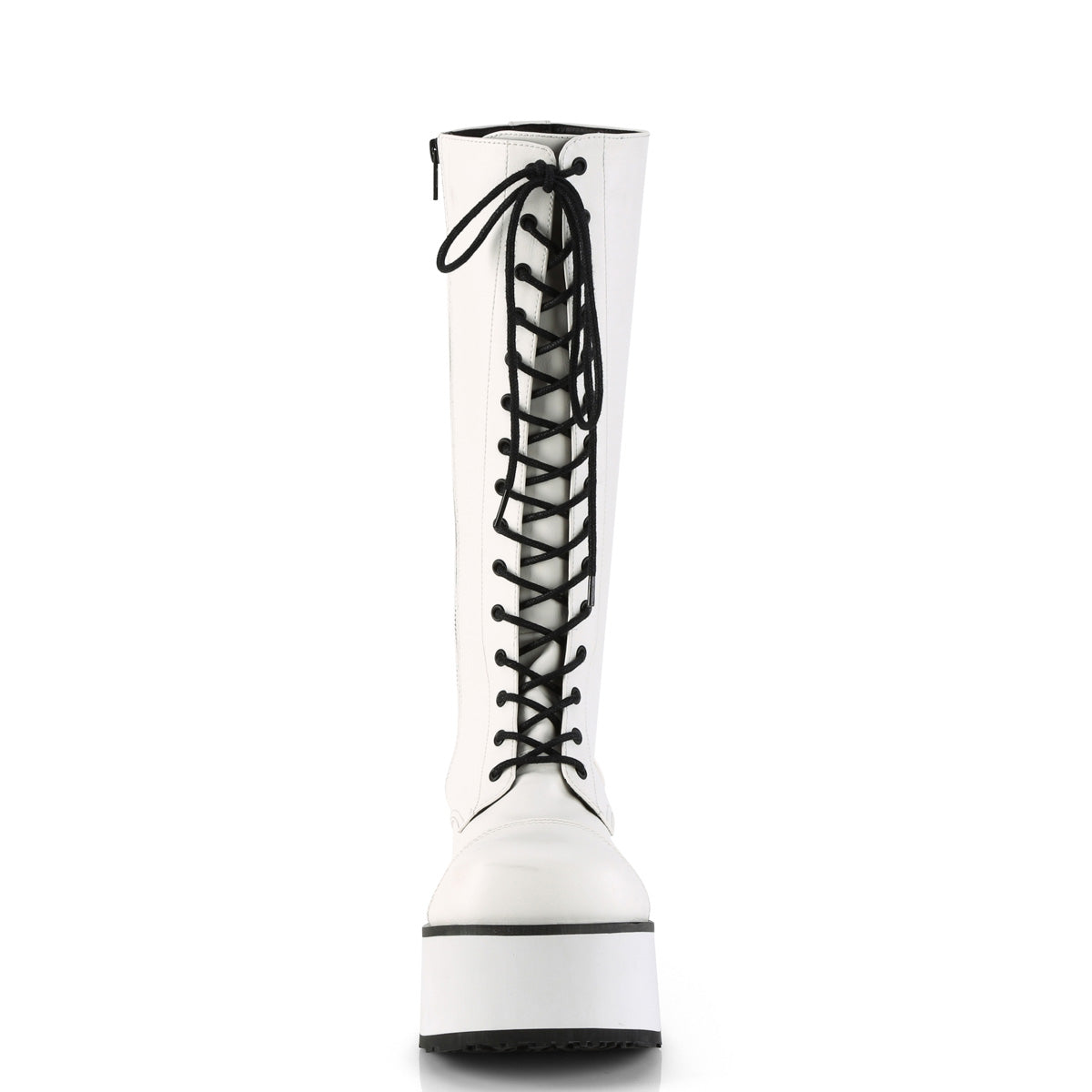 Demonia Cult Essential - "Trashville-502" Boots - White Vegan Leather