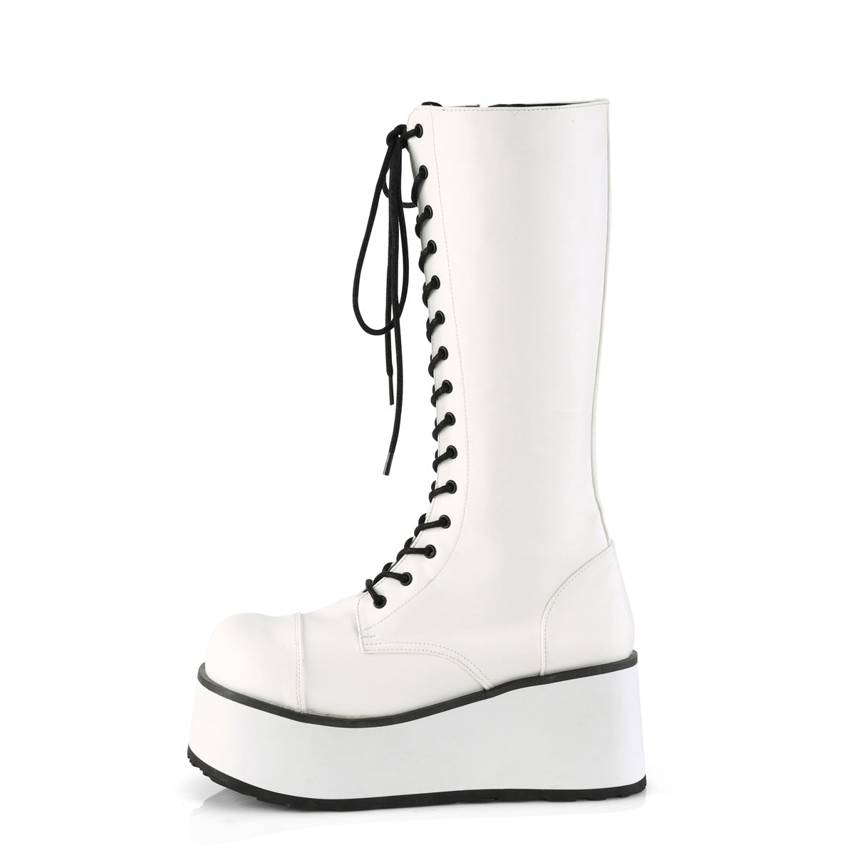 Demonia Cult Essential - "Trashville-502" Boots - White Vegan Leather