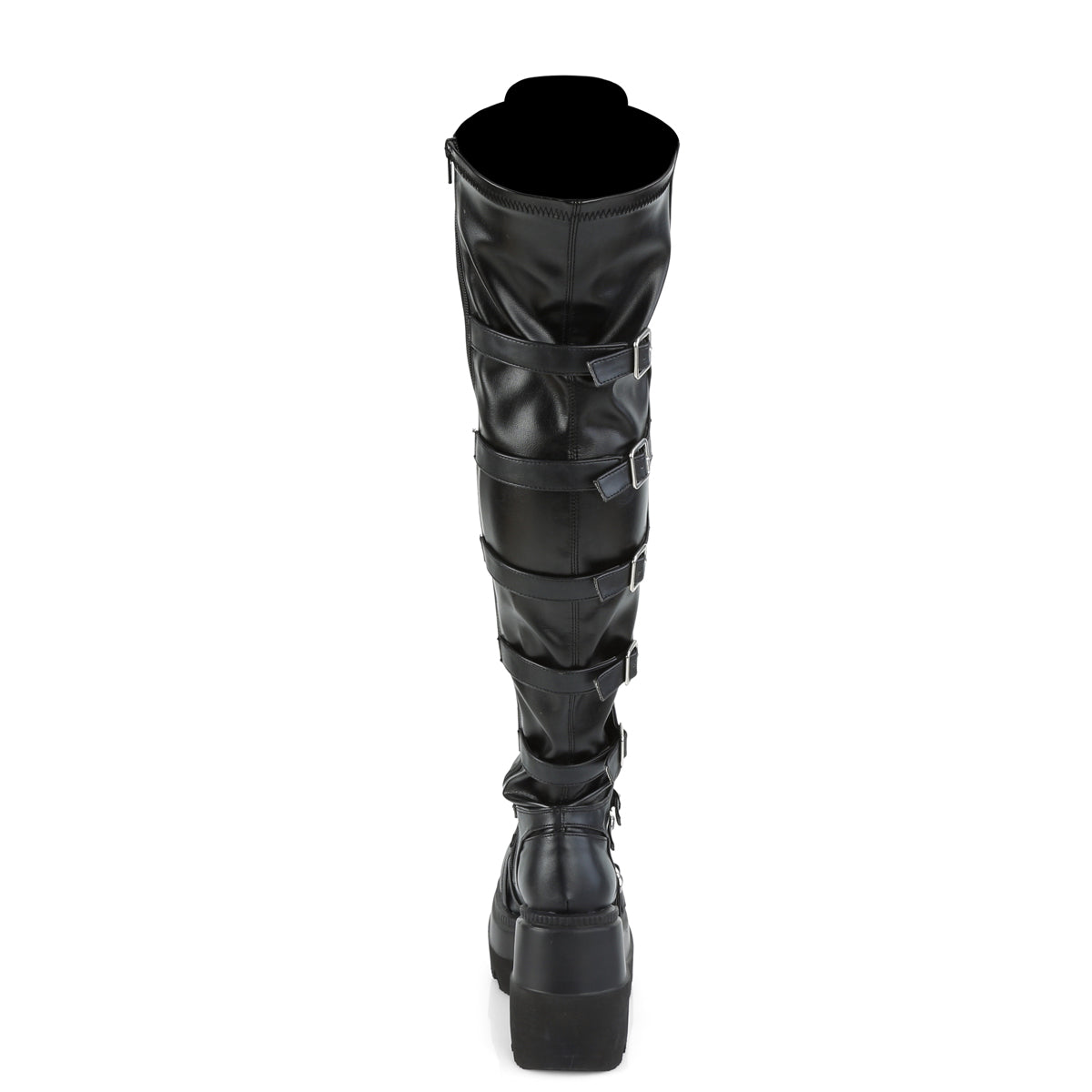 Demonia Cult Latest - "Shaker-350" Boots - Black Vegan Leather-Stretch