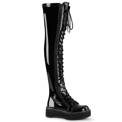 Demonia Cult Essential - "Emily-375" Boots - Black Patent
