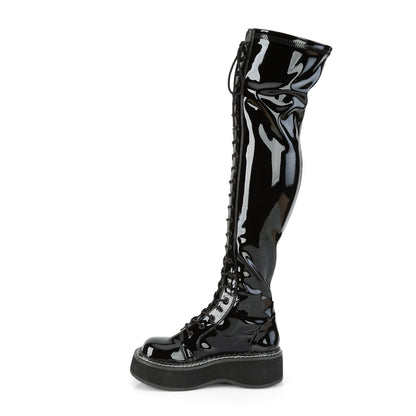 Demonia Cult Essential - "Emily-375" Boots - Black Patent