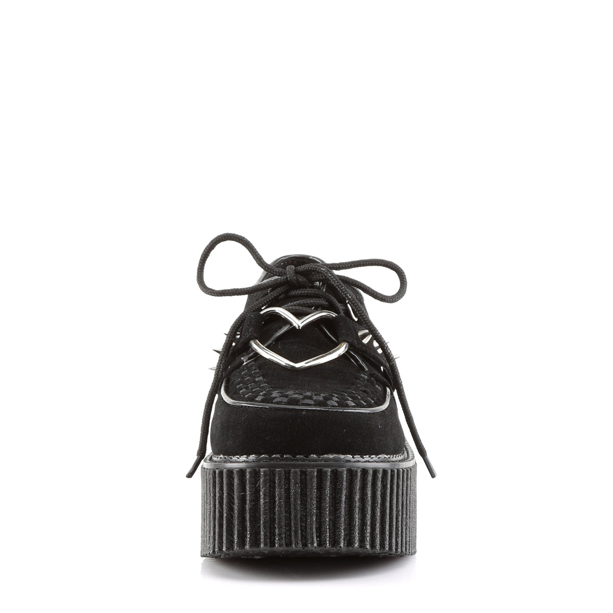 Demonia Cult Essential - "Creeper-206" Creepers - Black Vegan Suede-Vegan Leather
