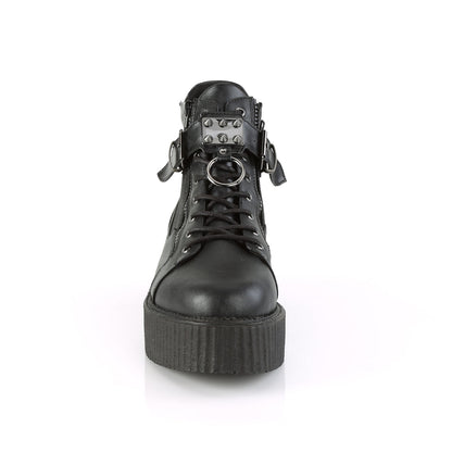 Demonia Cult Featured - "V-CREEPER-566" Creepers - Black Vegan Leather