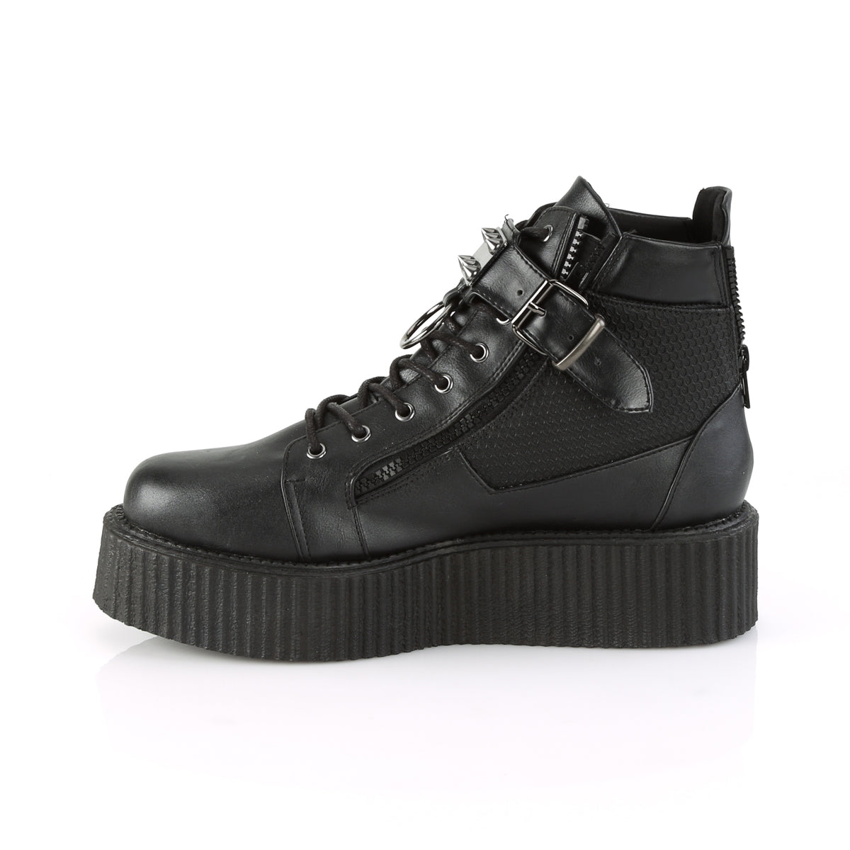 Demonia Cult Featured - "V-CREEPER-566" Creepers - Black Vegan Leather
