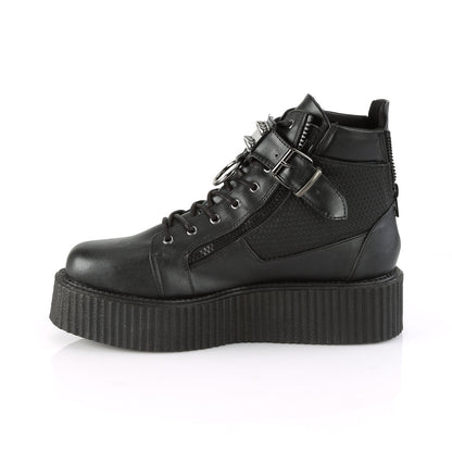 Demonia Cult Featured - "V-CREEPER-566" Creepers - Black Vegan Leather