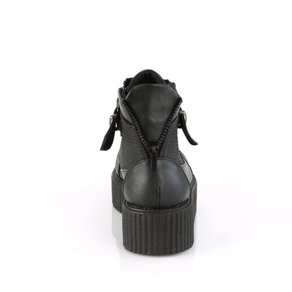 Demonia Cult Featured - "V-CREEPER-566" Creepers - Black Vegan Leather
