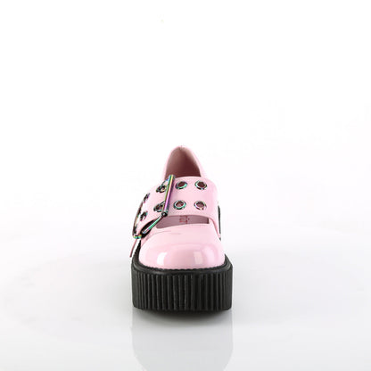 Demonia Cult Customer Favorite - "Creeper-230" Creepers - Baby Pink Holo Patent