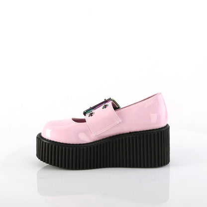 Demonia Cult Customer Favorite - "Creeper-230" Creepers - Baby Pink Holo Patent