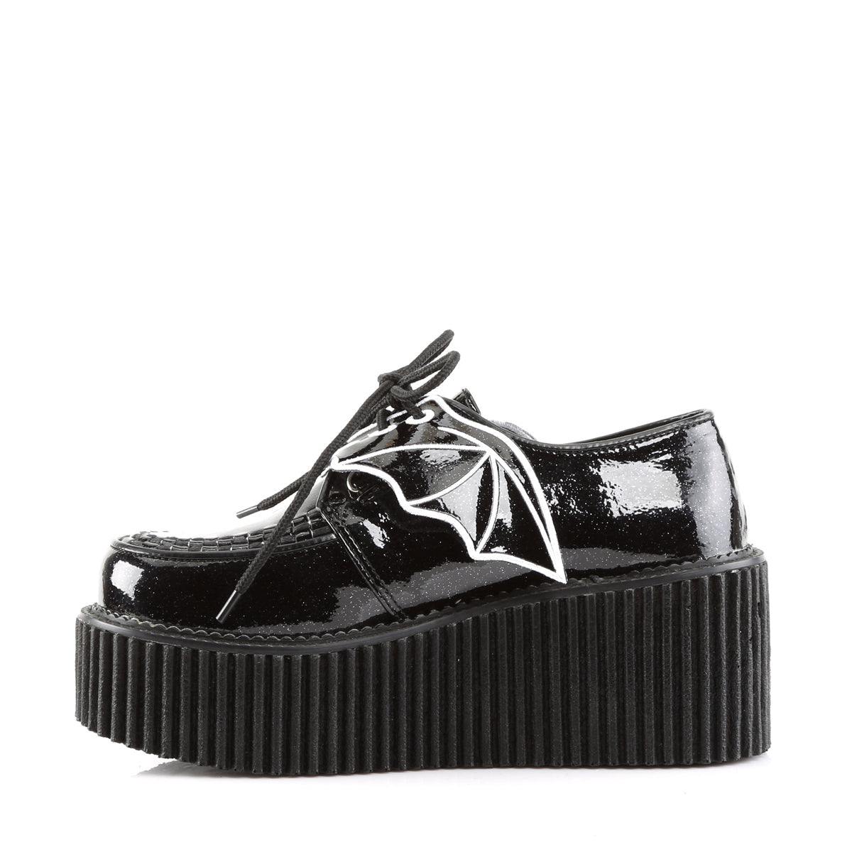 Demonia Cult Popular - "Creeper-205" Creepers - Black Glitter Vinyl