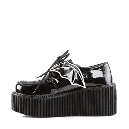 Demonia Cult Popular - "Creeper-205" Creepers - Black Glitter Vinyl
