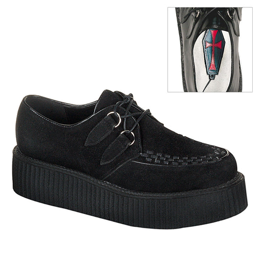 Demonia Cult Best Seller - "Creeper-402S" Creepers - Black Suede