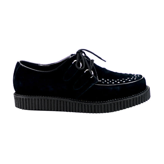 Demonia Cult Deals - "Creeper-602S" Creepers - Black Suede