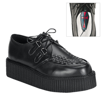 Demonia Cult Classic - "Creeper-402" Creepers - Black Leather