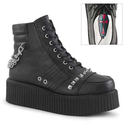 Demonia Cult Recommended - "V-CREEPER-565" Creepers - Black Vegan Leather