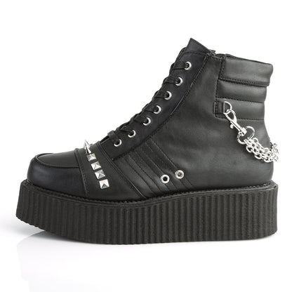 Demonia Cult Recommended - "V-CREEPER-565" Creepers - Black Vegan Leather