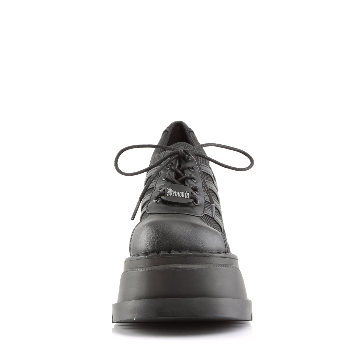 Demonia Cult Trending - "Stomp-08" Shoes - Black Vegan Leather