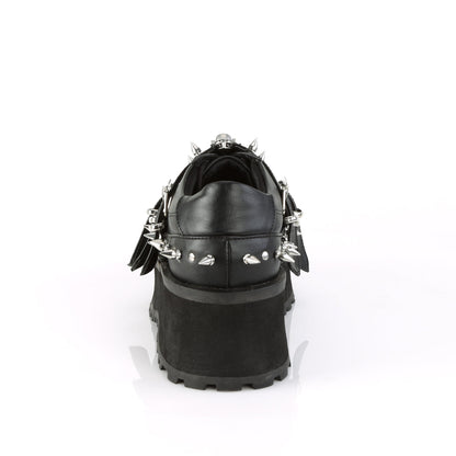 Demonia Cult Classic - "Gravedigger-03" Platforms - Black Vegan Leather