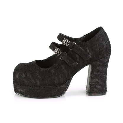 Demonia Cult Classic - "Gothika-09" Platforms - Black Satin-Lace