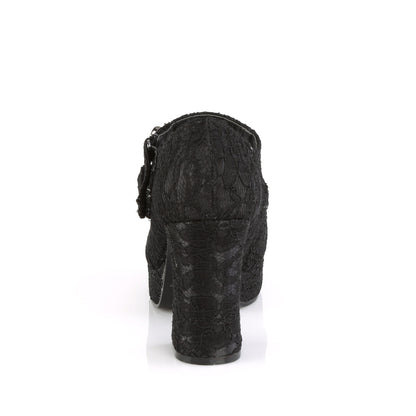 Demonia Cult Classic - "Gothika-09" Platforms - Black Satin-Lace