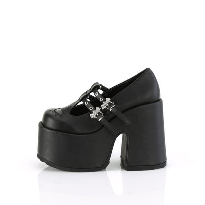 Demonia Cult Classic - "Camel-55" Platforms - Black Vegan Leather