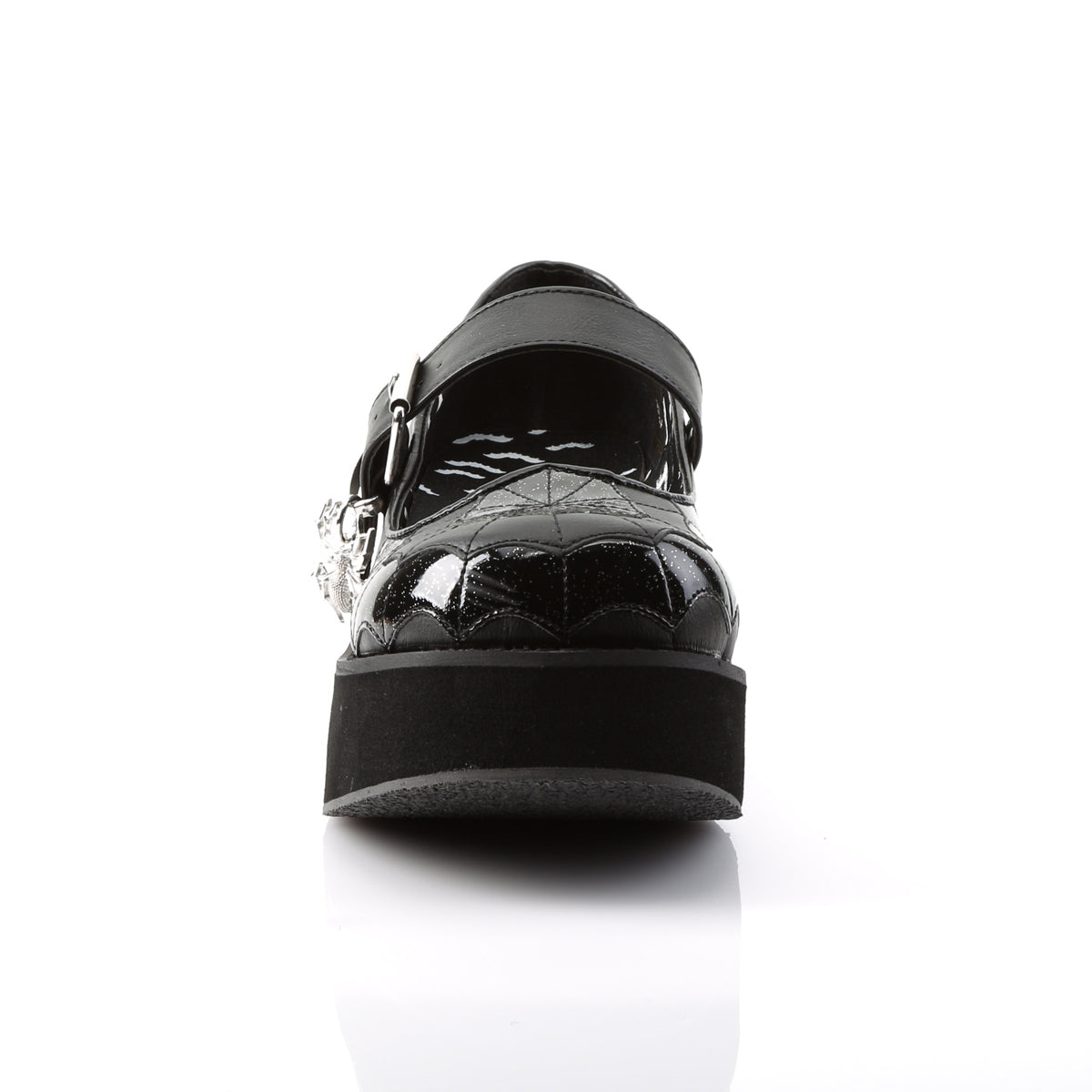 Demonia Cult Great Value - "Sprite-05" Platforms - Black Vegan Leather-Black Patent