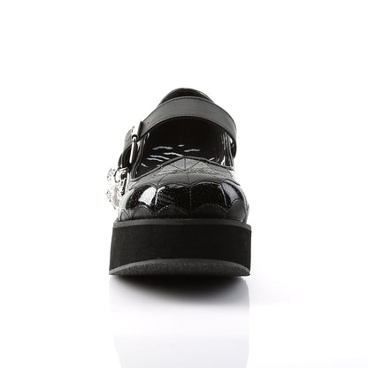 Demonia Cult Great Value - "Sprite-05" Platforms - Black Vegan Leather-Black Patent